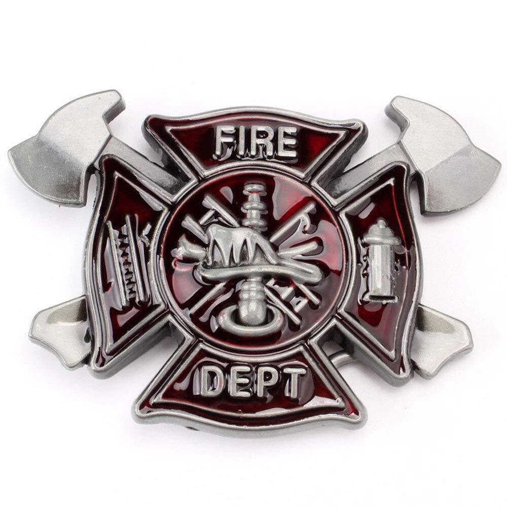9079 Oyster-Buckle Fire Depa Deaprtment Axe Cap Belt Buckle 1